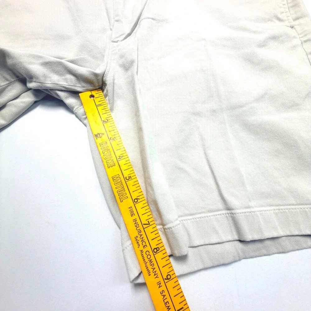 J Crew Chino Shorts Mens 35 Light Khaki 9 Inch Inseam Classic Flat Front Casual‎
